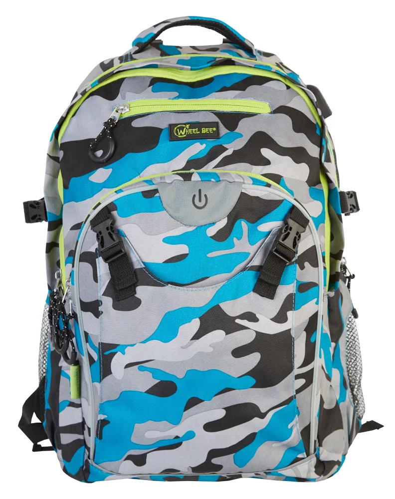 LED Backpack GENERATION Z - Blue camouflage
