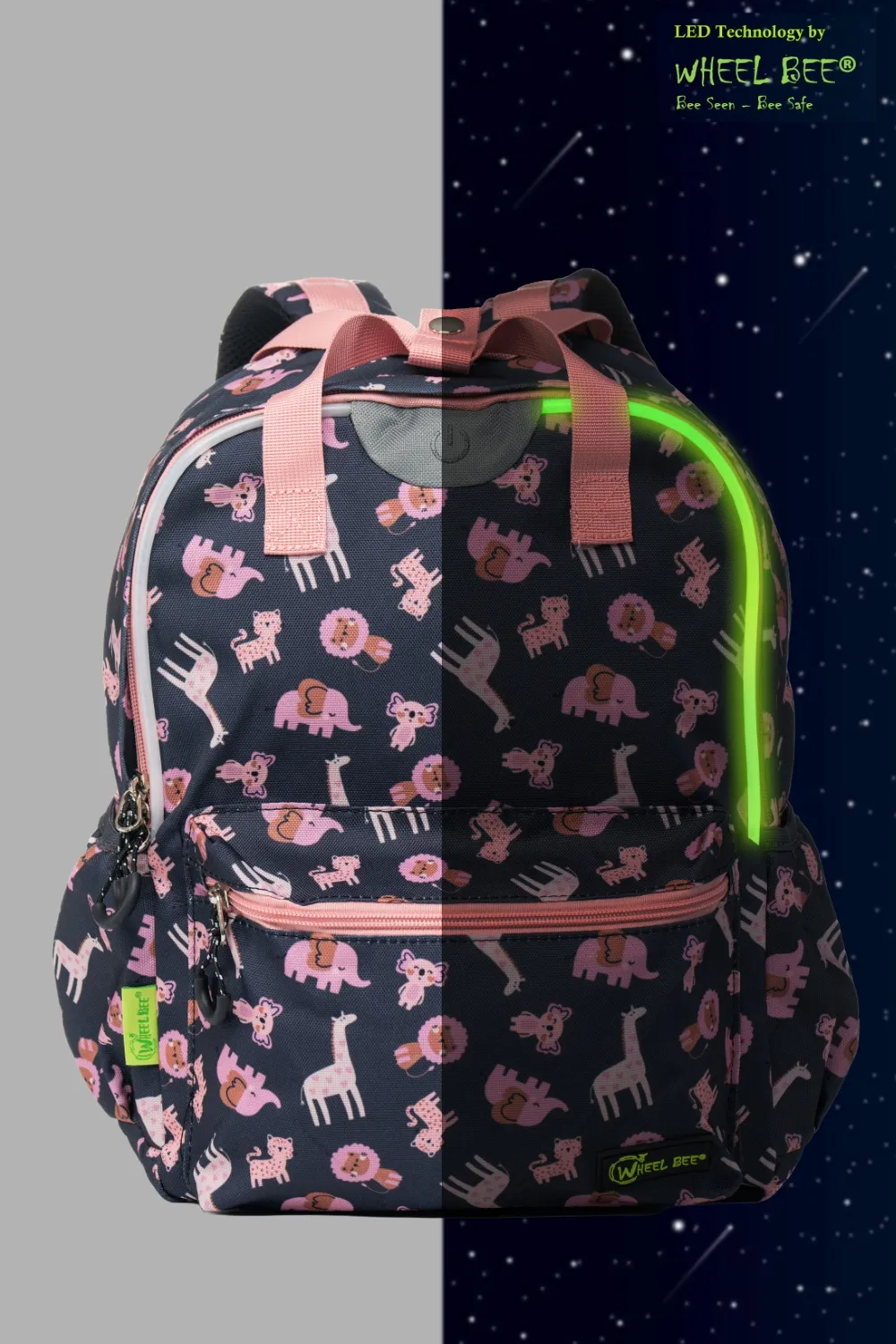 LED Kids Backpack SAFARI - Girl - Image 2