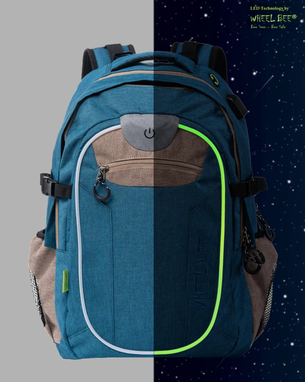 LED Backpack REVOLUTION - Blue Brown - Image 2