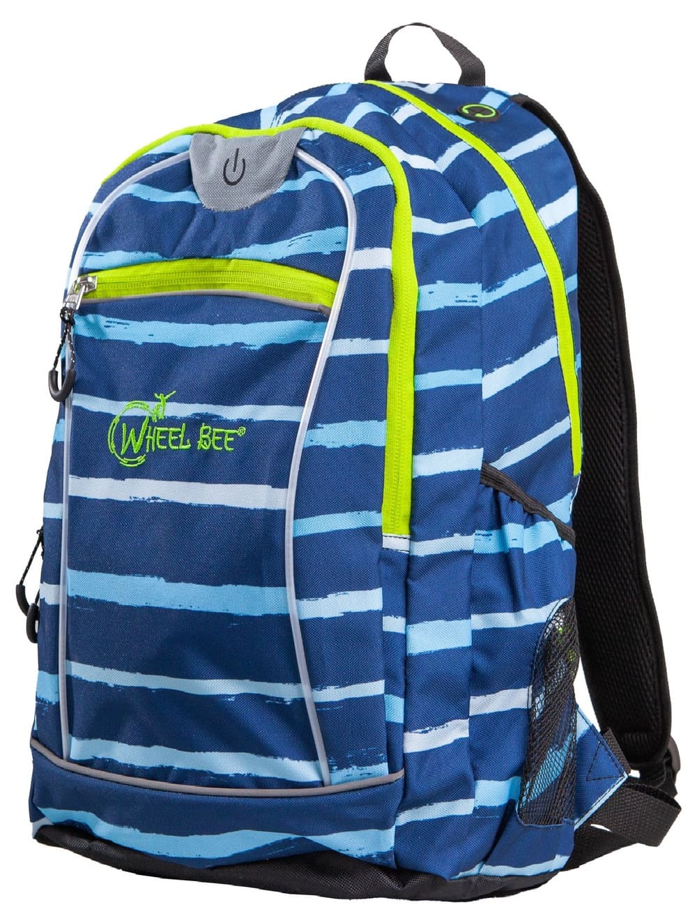 LED Backpack NIGHT VISION Blue stripes Wheel BeeBee SeenBee Safe
